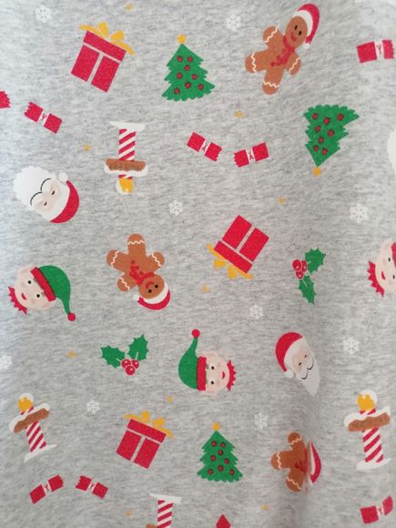 Star Unisex Christmas Sweatshirt L 42 Inch Chest Grey And Multi - Picture 4 of 12